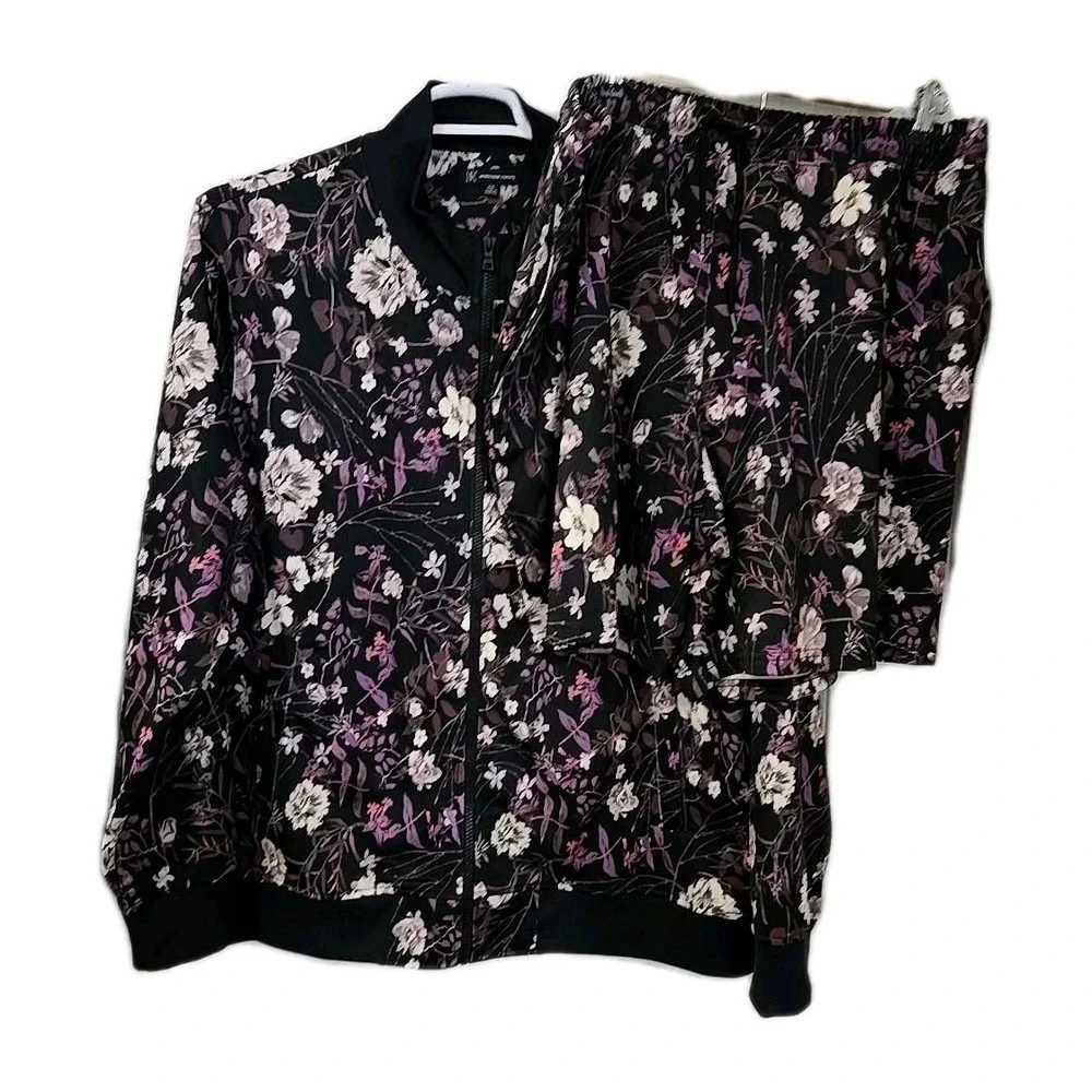 International Concepts‎ Purple Floral Jacket/ Shorts Set Mens 2XL